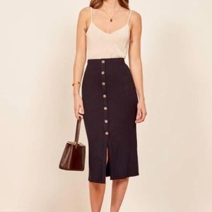 Reformation Jeans Rosie Ribbed Midi Skirt - Size S - Excellent Condition